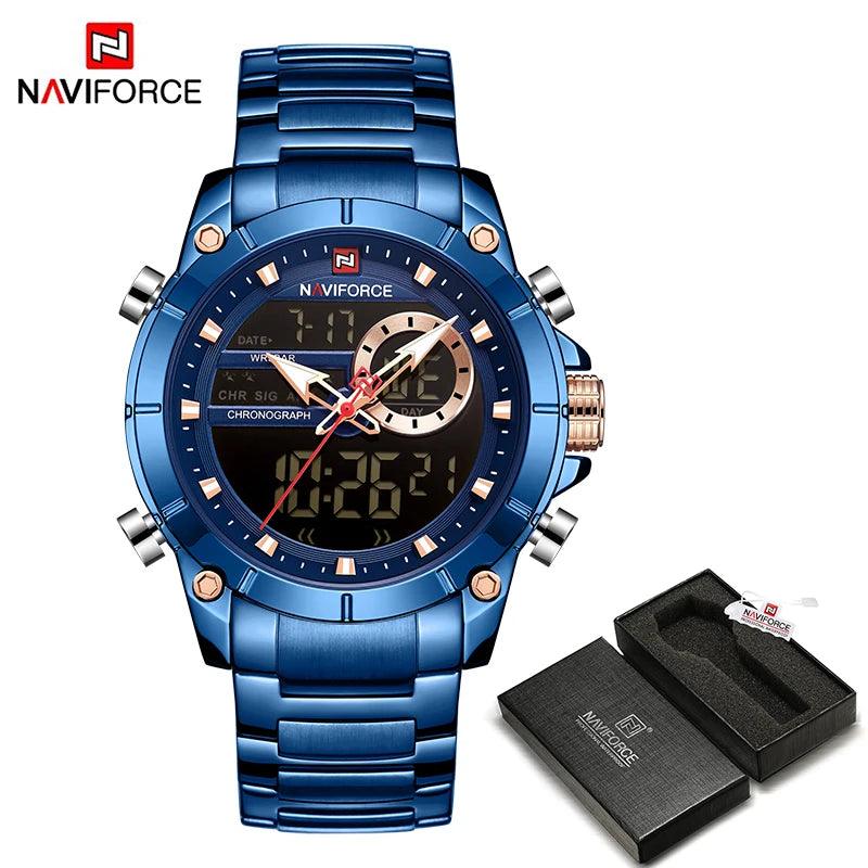 NAVIFORCE Luxury Original Sports Wrist Watch For Men Waterproof Digital Fashion Watches Male Relogio Masculino 9163 Free Shiping - Lojêra