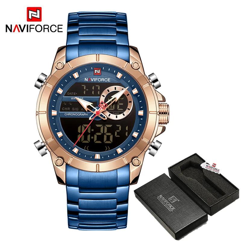 NAVIFORCE Luxury Original Sports Wrist Watch For Men Waterproof Digital Fashion Watches Male Relogio Masculino 9163 Free Shiping - Lojêra