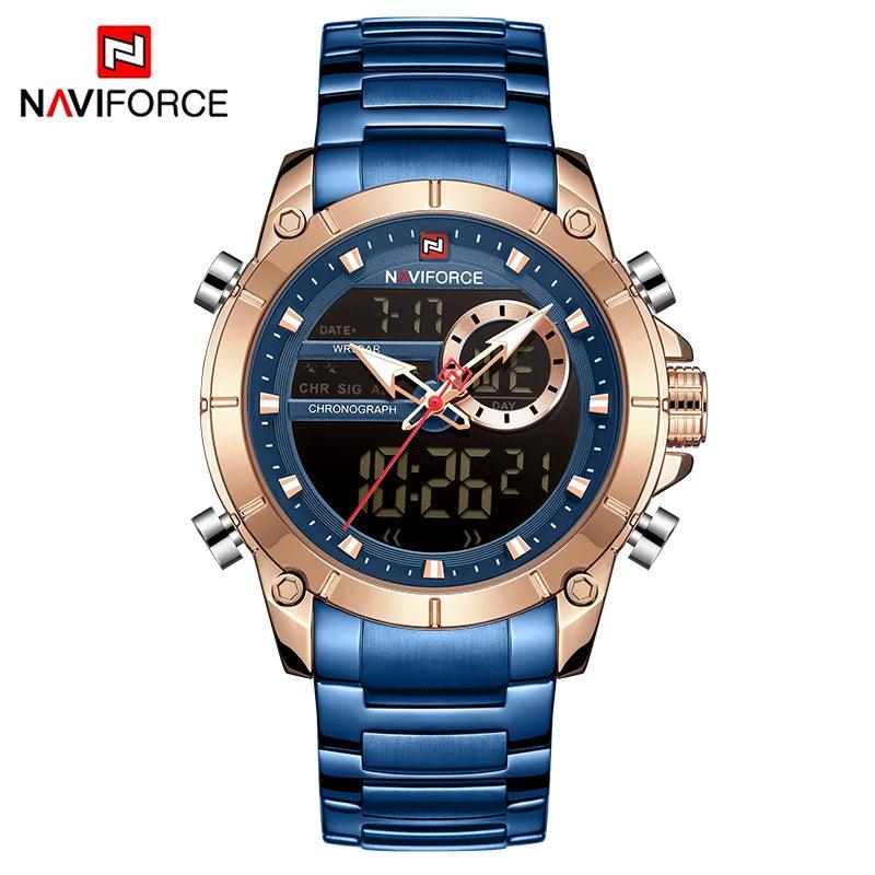 NAVIFORCE Luxury Original Sports Wrist Watch For Men Waterproof Digital Fashion Watches Male Relogio Masculino 9163 Free Shiping - Lojêra