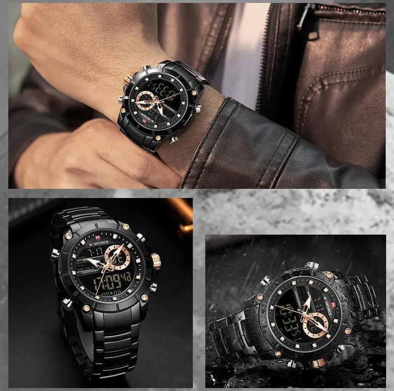 NAVIFORCE Luxury Original Sports Wrist Watch For Men Waterproof Digital Fashion Watches Male Relogio Masculino 9163 Free Shiping - Lojêra