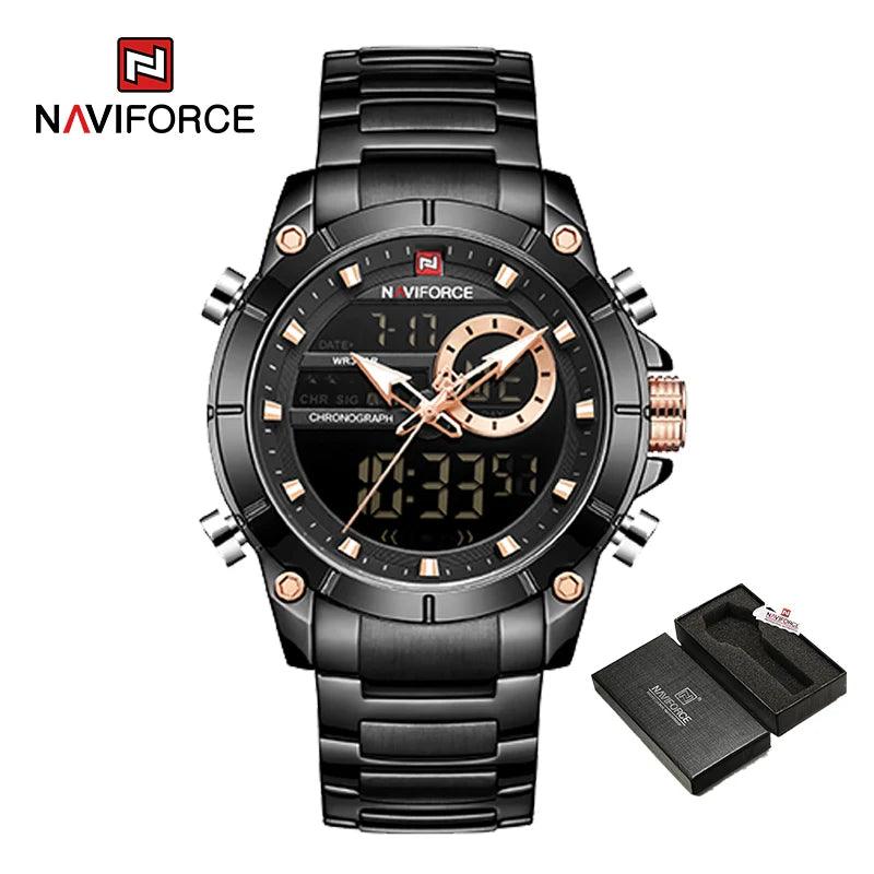 NAVIFORCE Luxury Original Sports Wrist Watch For Men Waterproof Digital Fashion Watches Male Relogio Masculino 9163 Free Shiping - Lojêra