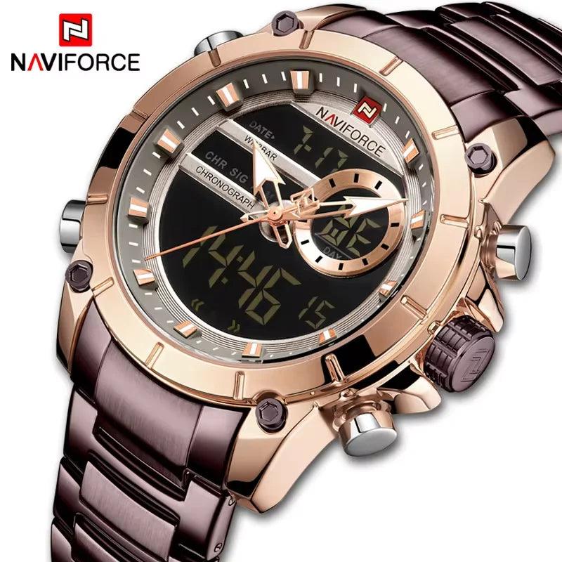 NAVIFORCE Luxury Original Sports Wrist Watch For Men Waterproof Digital Fashion Watches Male Relogio Masculino 9163 Free Shiping - Lojêra